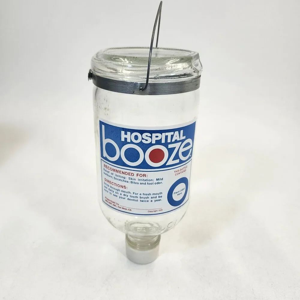 Hospital Booze Personalized Decanter Neo-Art Inc Box VTG 1970s Novelty Barware